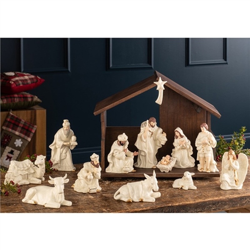 Belleek Holiday Collection Three Kings Figurine Set, Cream, China, 8 x 6 x 10