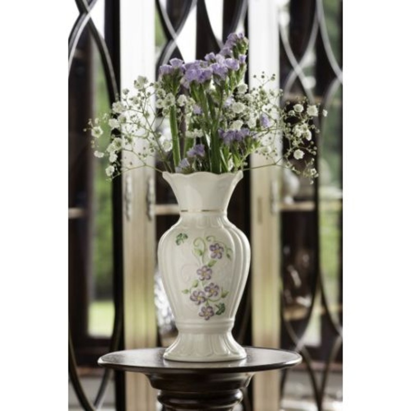Belleek Irish Flax Vase, Porcelain