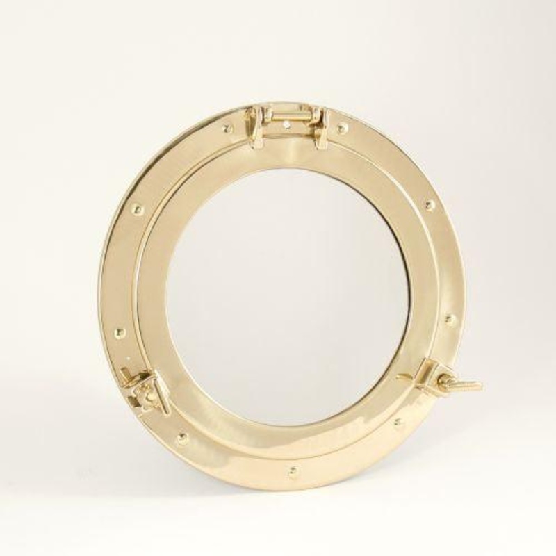 Bey Berk 11 1/2 Brass Porthole Mirror