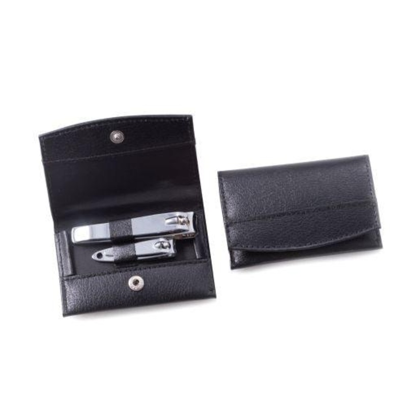 Bey Berk 2 Piece Nail Clipper Set In Black Leather Case