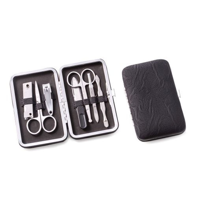 Bey Berk 9 Pieces Manicure Set, Black Ultra Suede Case