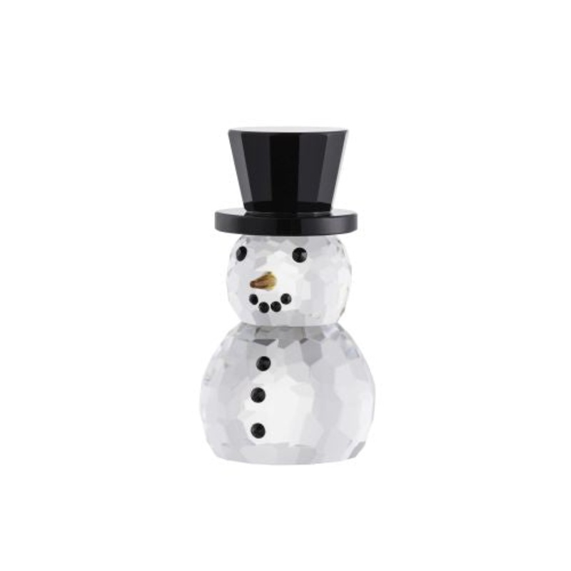 Galway Snowman Top Hat Figurine, Clear, Crystal, 6 x 8 x 6