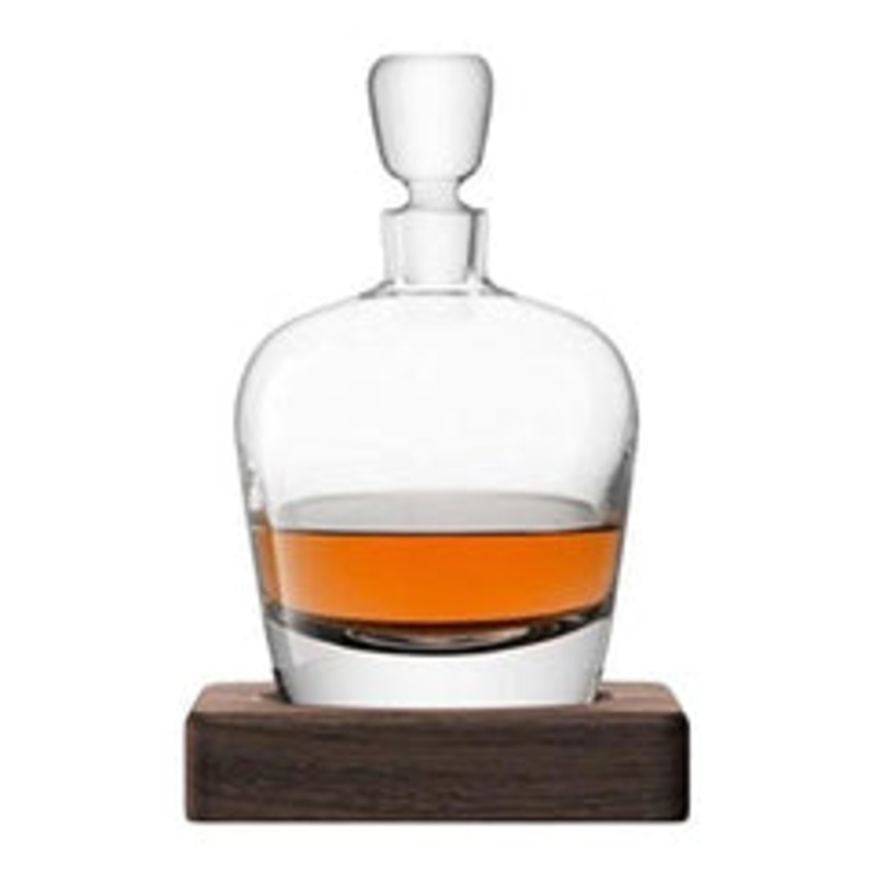 LSA International Whisky Arran Decanter, Clear & Walnut Base