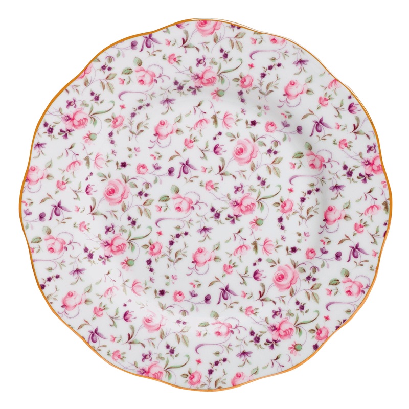 Royal Albert Rose Confetti Plate 8in