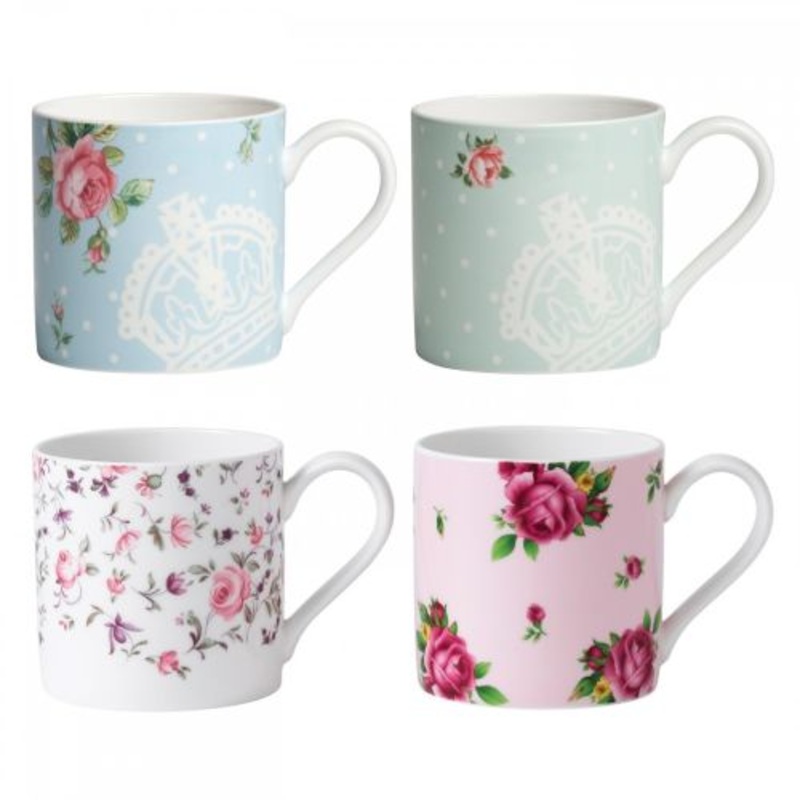 Royal Albert Vintage Mix Mugs, 4 Piece Set