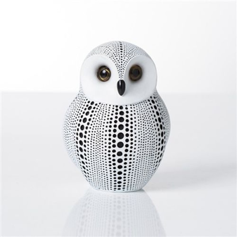Torre & Tagus Debossed Dotted Owl – White, Polyresin, 6.5 x 3.5 x 5
