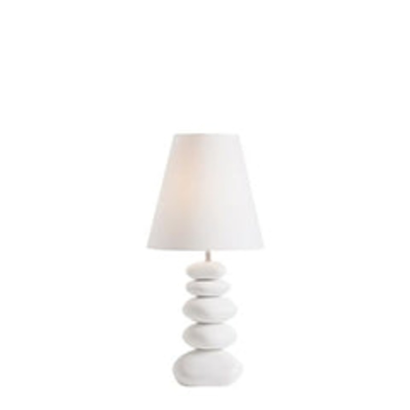 Torre & Tagus Oslo Ceramic White Stacked Stone Table Lamp – Tall