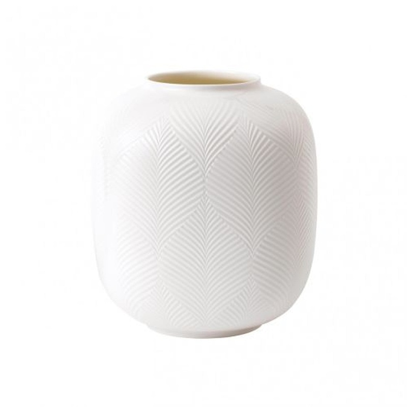 Wedgwood White Folia Vase Rounded 8.3