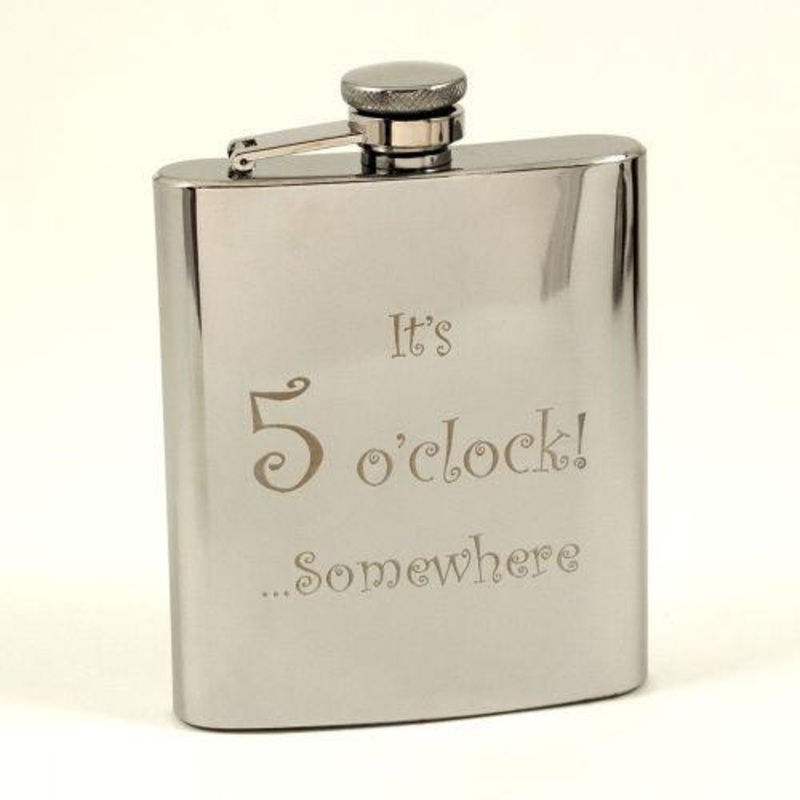 7 Oz. Stainless Steel Mirror Finish 5 O’Clock Flask