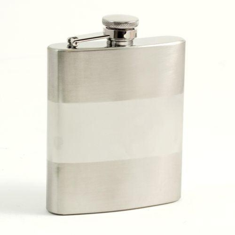 8 Oz. Stainless Steel Flask In Satin & Shiny Finish