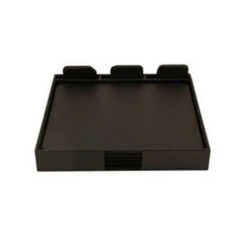 Bey Berk Black Leather 19 Piece Conference Desk Set