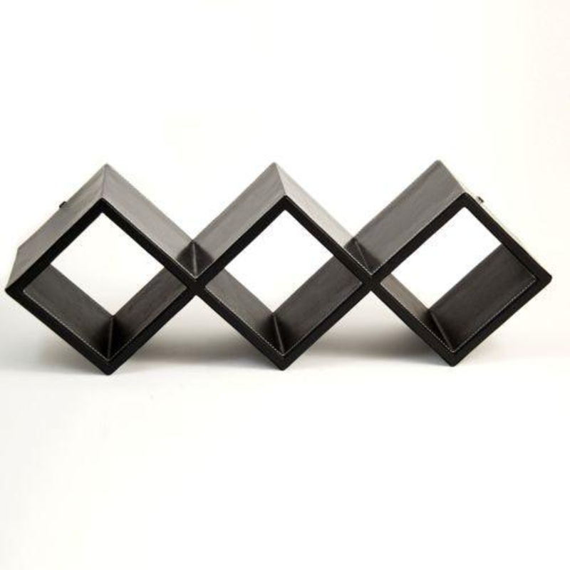 Bey Berk Black Leather Rack For Wall Or Desk Top