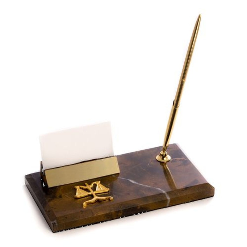 Bey Berk Legal, Tiger Eye Business Card Holder & Pen