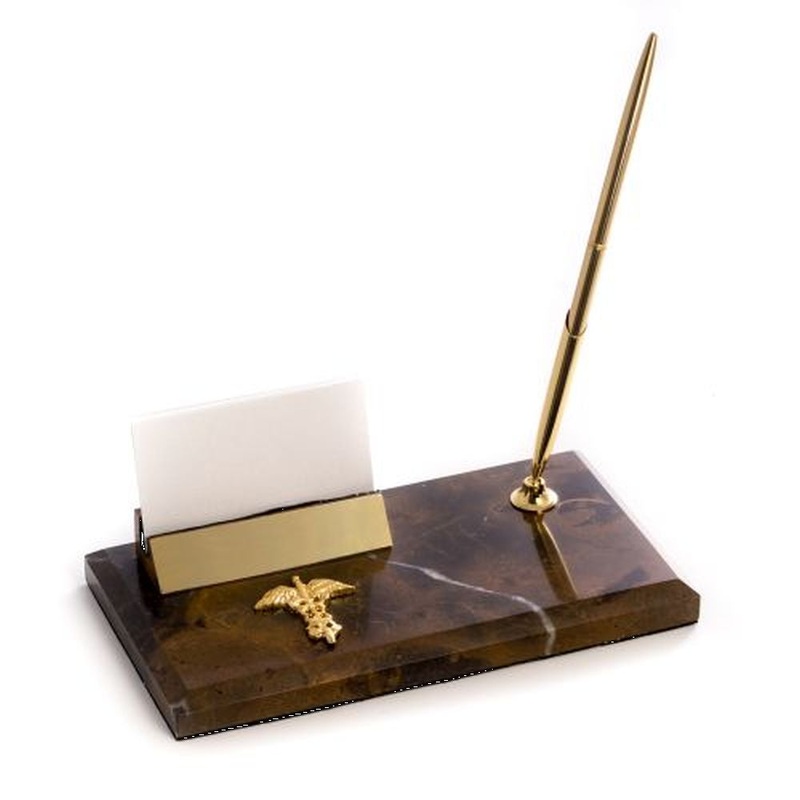 Bey Berk Medical, Tiger Eye Business Card Holder & Pen