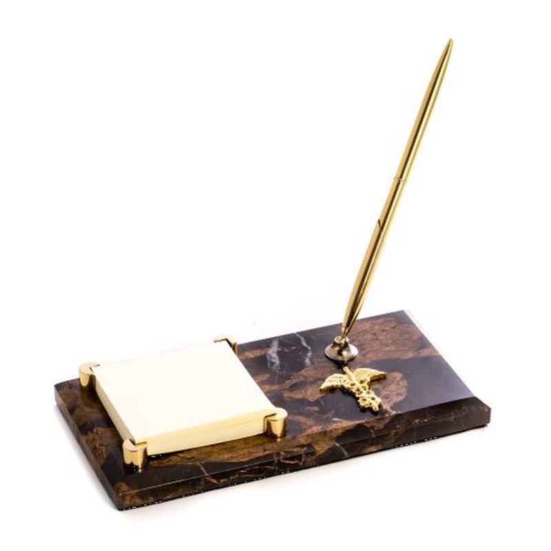 Bey Berk Medical, Tiger Eye Memo Pad Holder & Pen