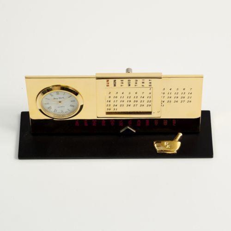 Bey Berk Pharmacy Gold Plated Perpetual Calendar & Clock