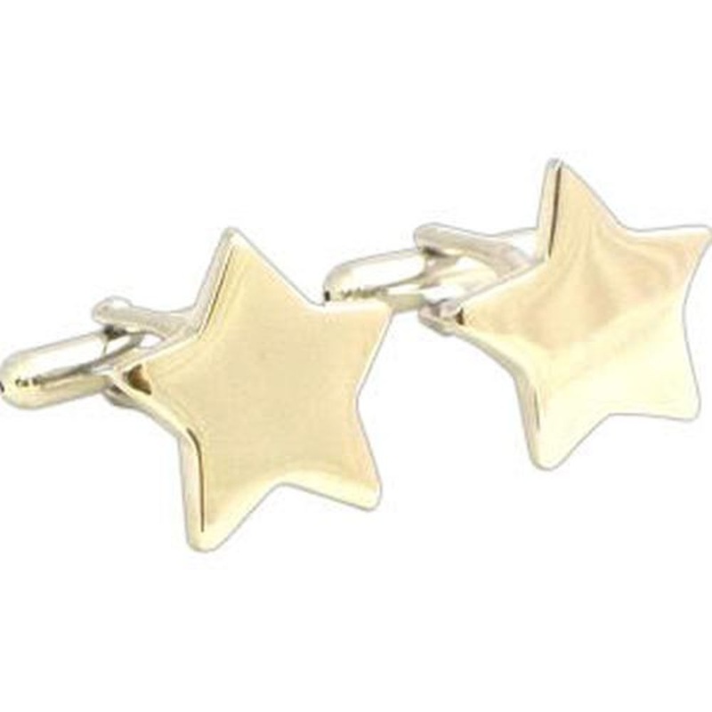 Bey Berk Rhodium Plated Star Design Cufflinks