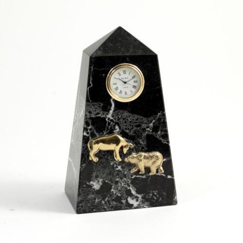 Bey Berk Stock Market, Black Zebra Marble Clock
