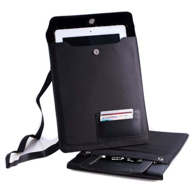 Black Leather & Ballistic Nylon Tablet Carrying Case