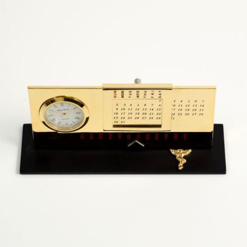 Chiropractor Gold Plated Perpetual Calendar & Clock