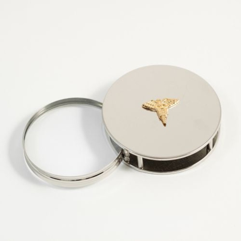 Dental, Chrome Plated Paperweight & Fold Out Magnifier