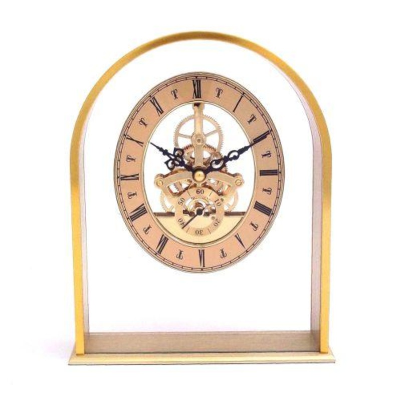 Georgetown Clock, Skelton Movement, Brushed Gold Plated