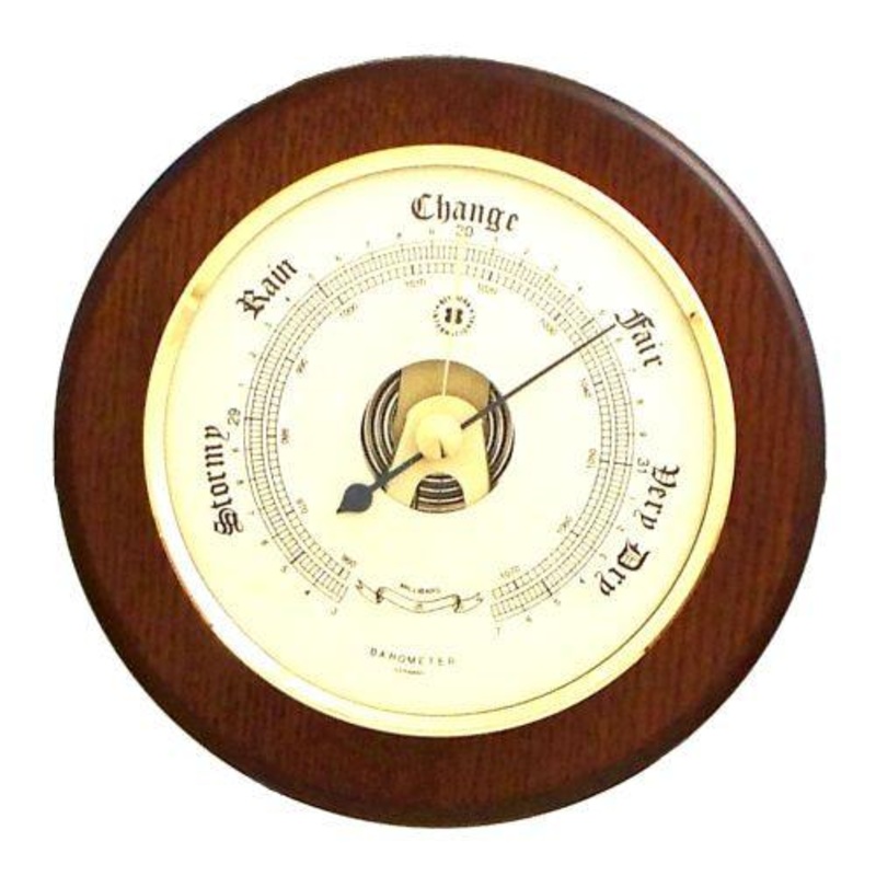Bey Berk Barometer On 5 Cherry Wood With Brass Bezel
