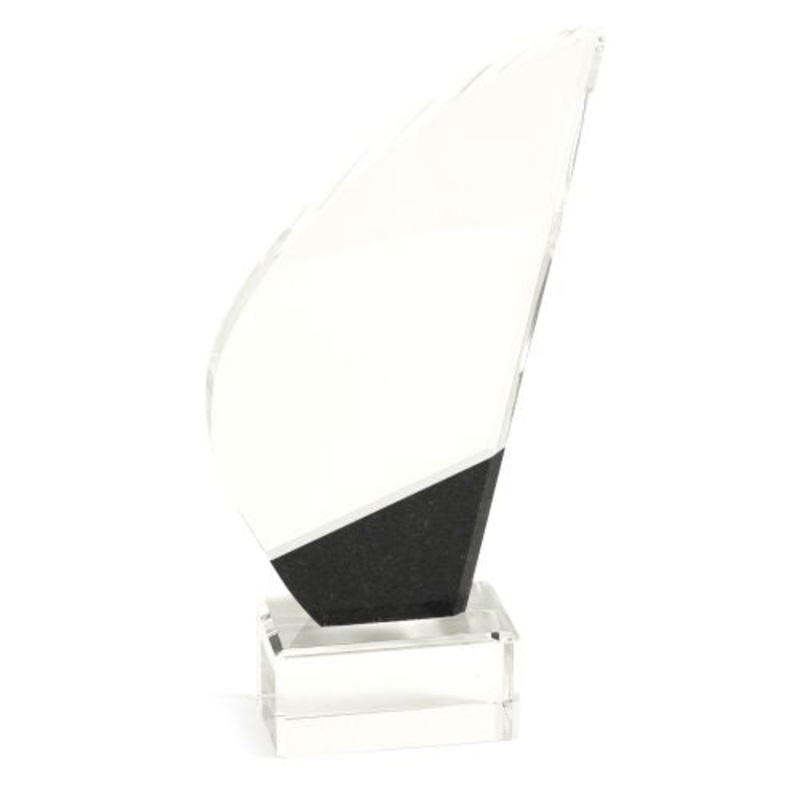 Crystal 10 Regatta Trophy With Black Marble Accent