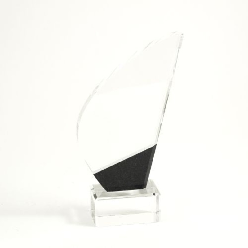 Crystal 8 1/2 Regatta Trophy With Black Marble Accent