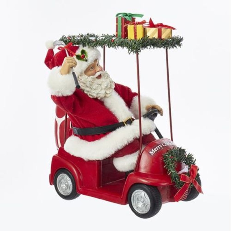 Kurt Adler 11.25 Golf Santa Driving Golf Cart