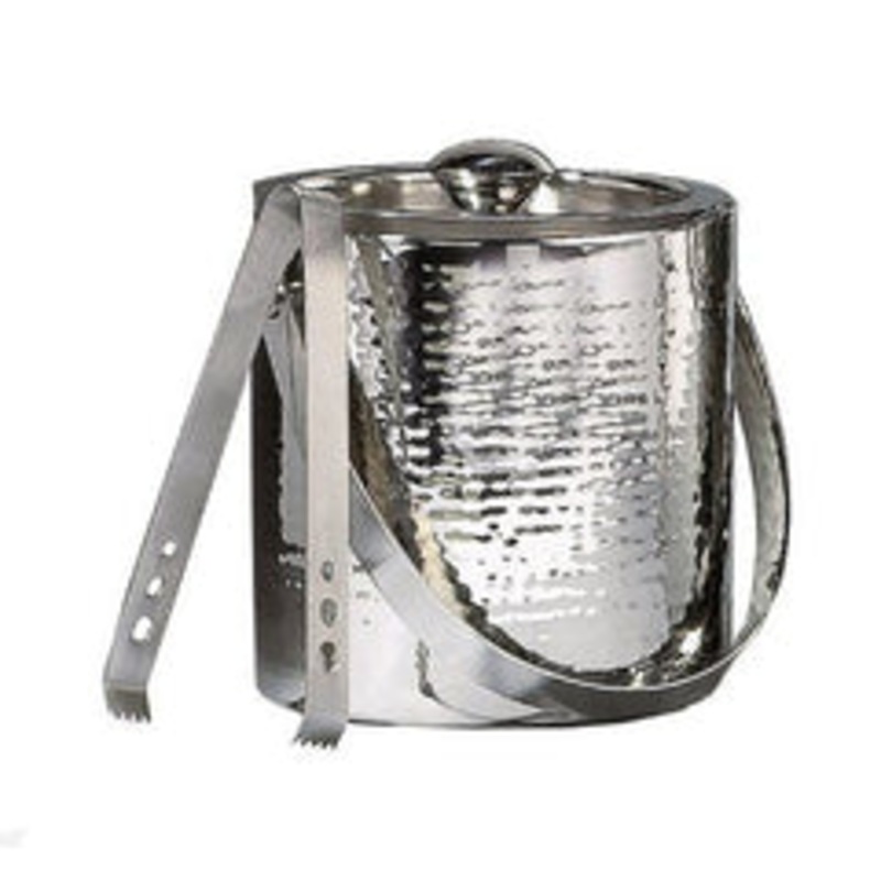 Leeber Ice Bucket with Tongs,  6, Stainless Steel