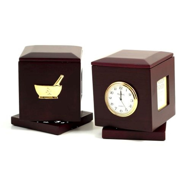Pharmacy, Rosewood Rotating Pen Box With Two 2X2 Frames