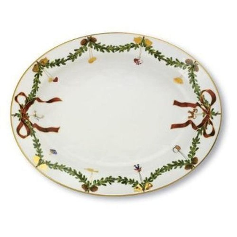 Royal Copenhagen Star Fluted Oval Platter, Large, Porcelain