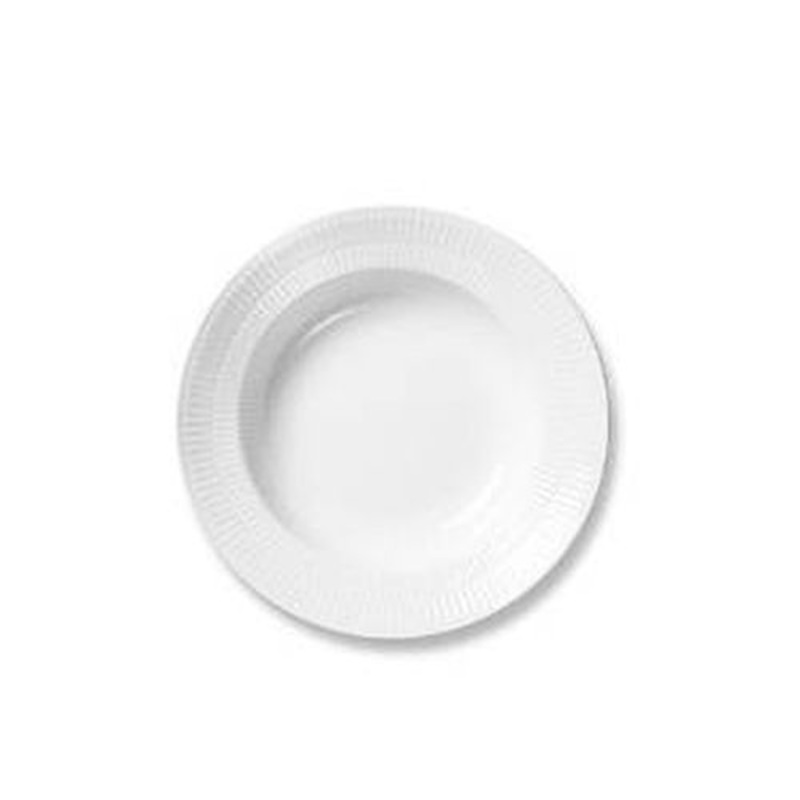 Royal Copenhagen White Fluted Rim Soup Bowl, 8.25 inches, Porcelain