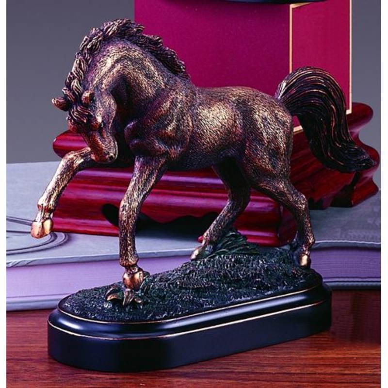 Treasure of Nature Bronze Finish Horse Statue, 6 x 7