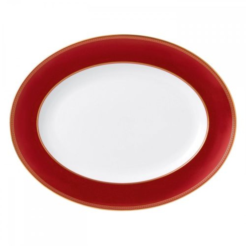 Wedgwood Renaissance Red Oval Platter 14 Inch