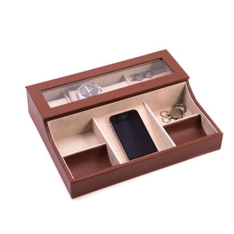 Bey Berk Brown Leather Valet Box