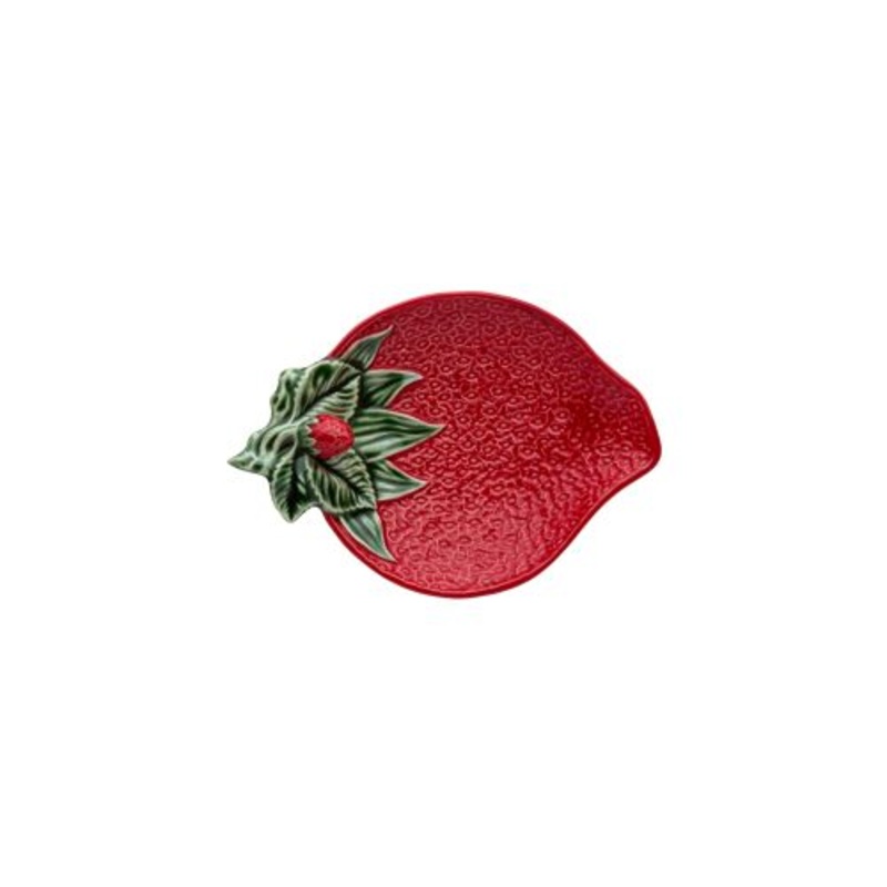 Bordallo Pinheiro Strawberries Olive Dish, Set of 2, Earthenware