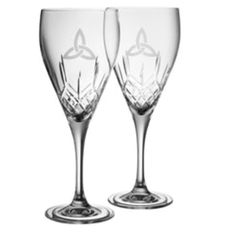 Galway Trinity Knot Red Wine Pair, Glass