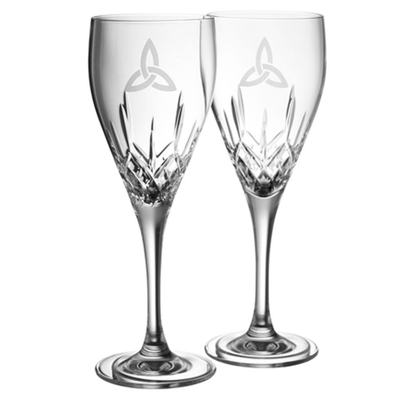 Galway Trinity Knot White Wine Pair, Glass