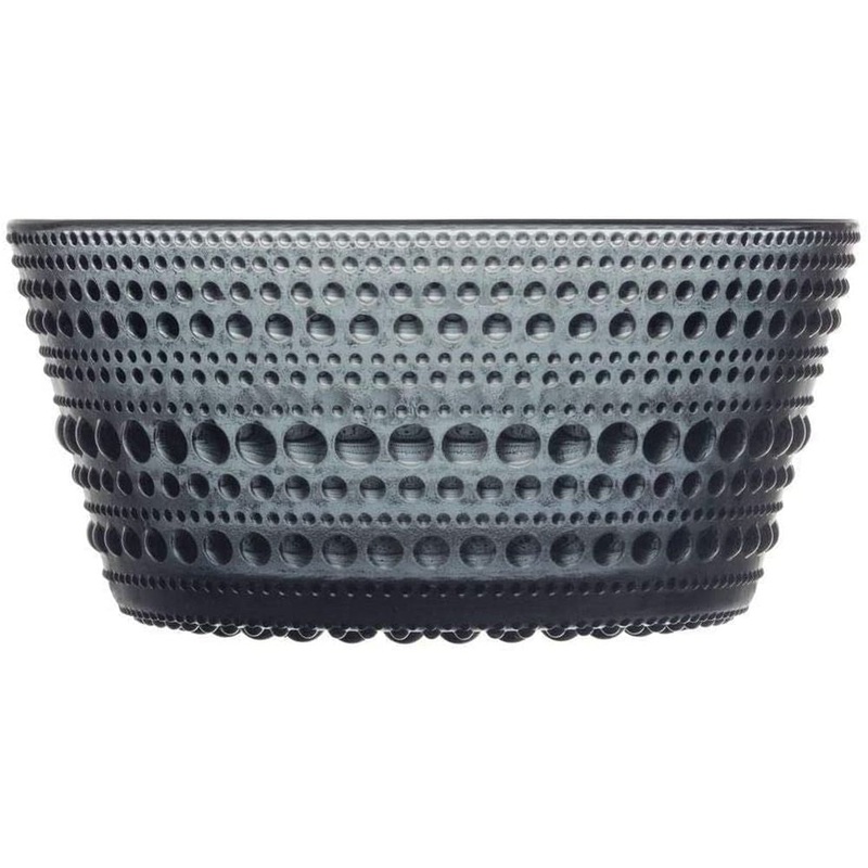 Iittala Kastehelmi Bowl, 7.75 Oz., Dark Gray, Machineblown Glass