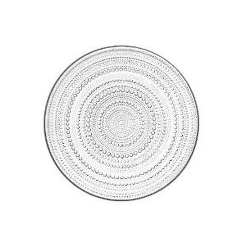 Iittala Kastehelmi Large Plate, 12.25 inches, Clear, Glass