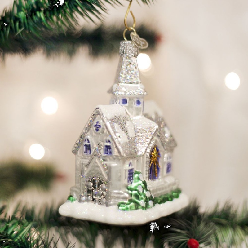 Old World Christmas Sparkling Cathedral Ornament.