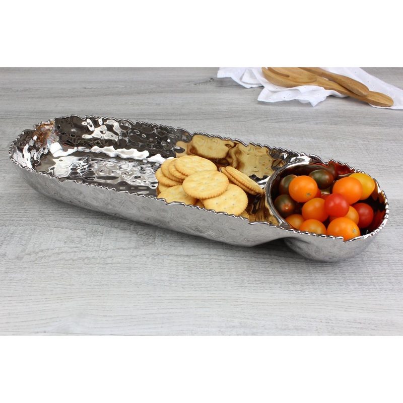 Pampa Bay Millennium Chip and Dip, Porcelain, 6 x 17 inches