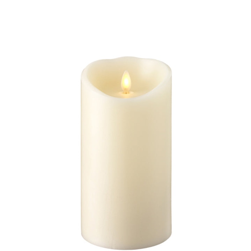 Raz Imports 4X7.5 Push Flame Ivory Pillar Candle
