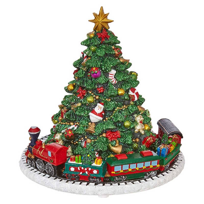 Raz Imports Nutcracker Traditions 6.25 Animated Musical Tree with Train