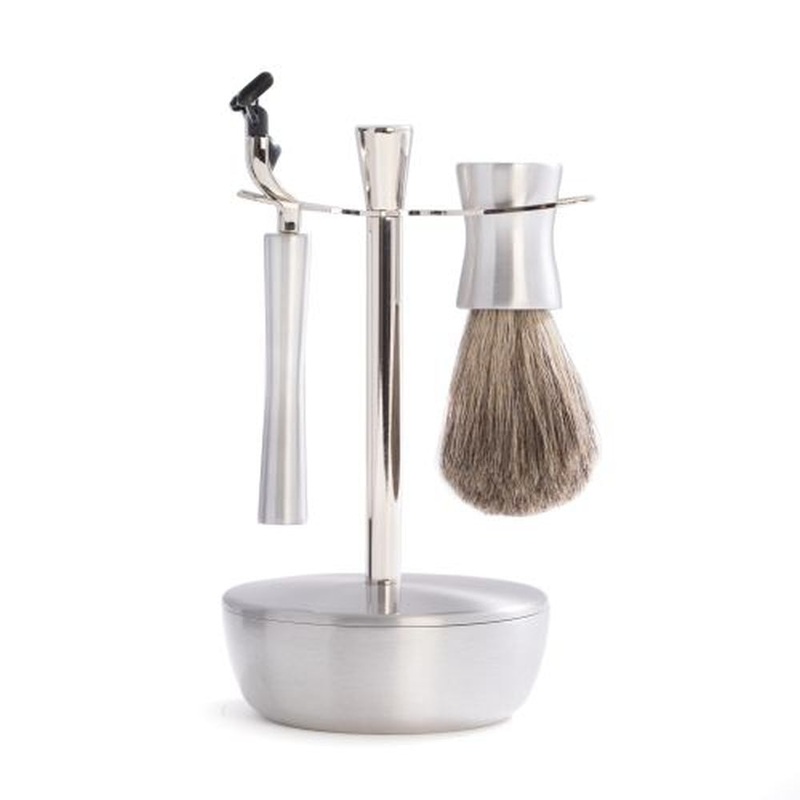 Razor & Pure Badger Brush With Soap Dish & Stand