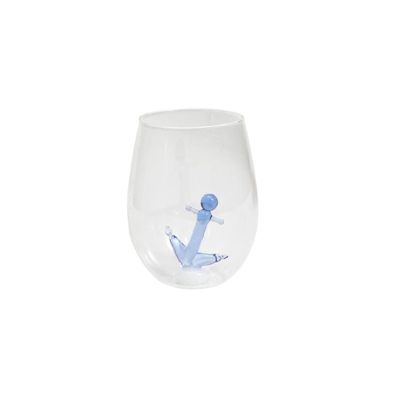 Two’s Company Anchors Away Stemless Wine Glass