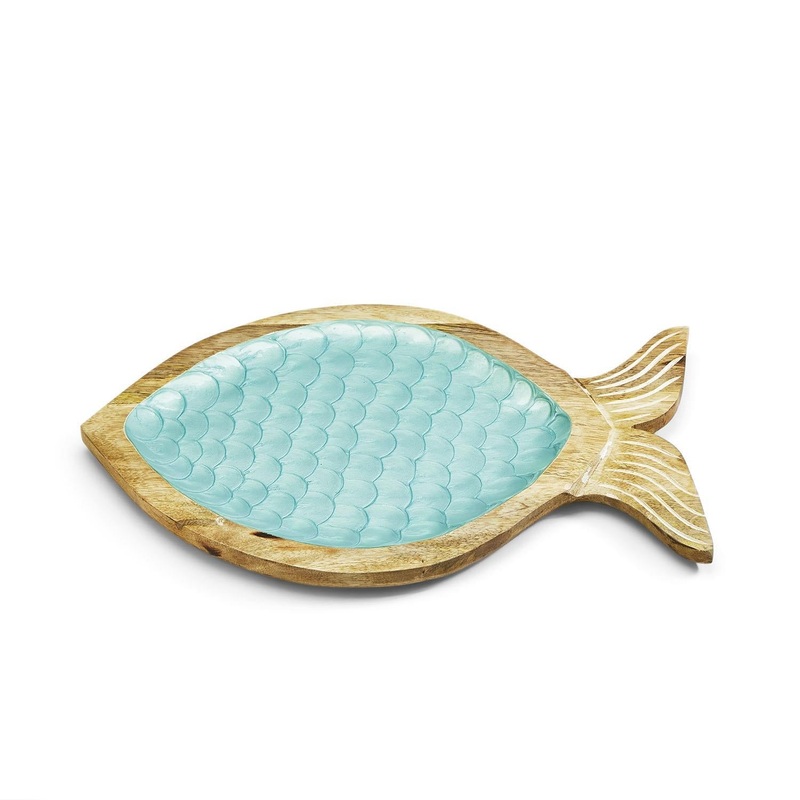 Two’s Company Shimmering Scales Fish Tray, Hand-Crafted