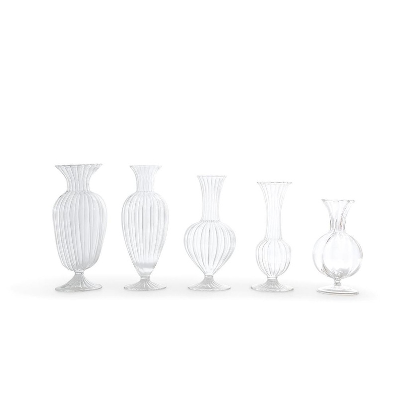 Two’s Company Verre Set of 5 Fluted Vases